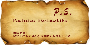 Paulnics Skolasztika névjegykártya